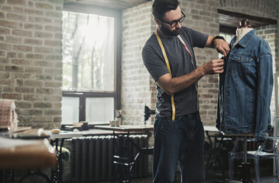Fashion,Designer,Working,In,His,Studio